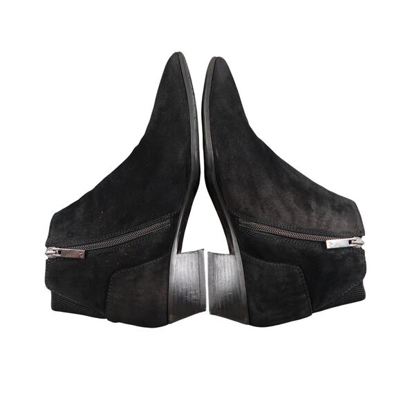 Aquatalia Shoes Womens 8 Booties Franca Ankle Boot Leather Almond Toe Black Zip - Picture 10 of 15